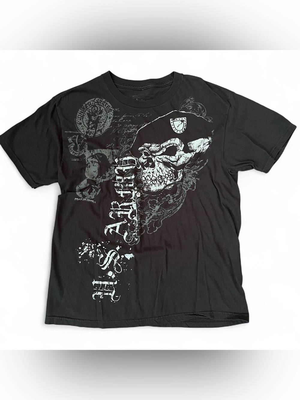 Black Ink Design Skull Graphic Tee